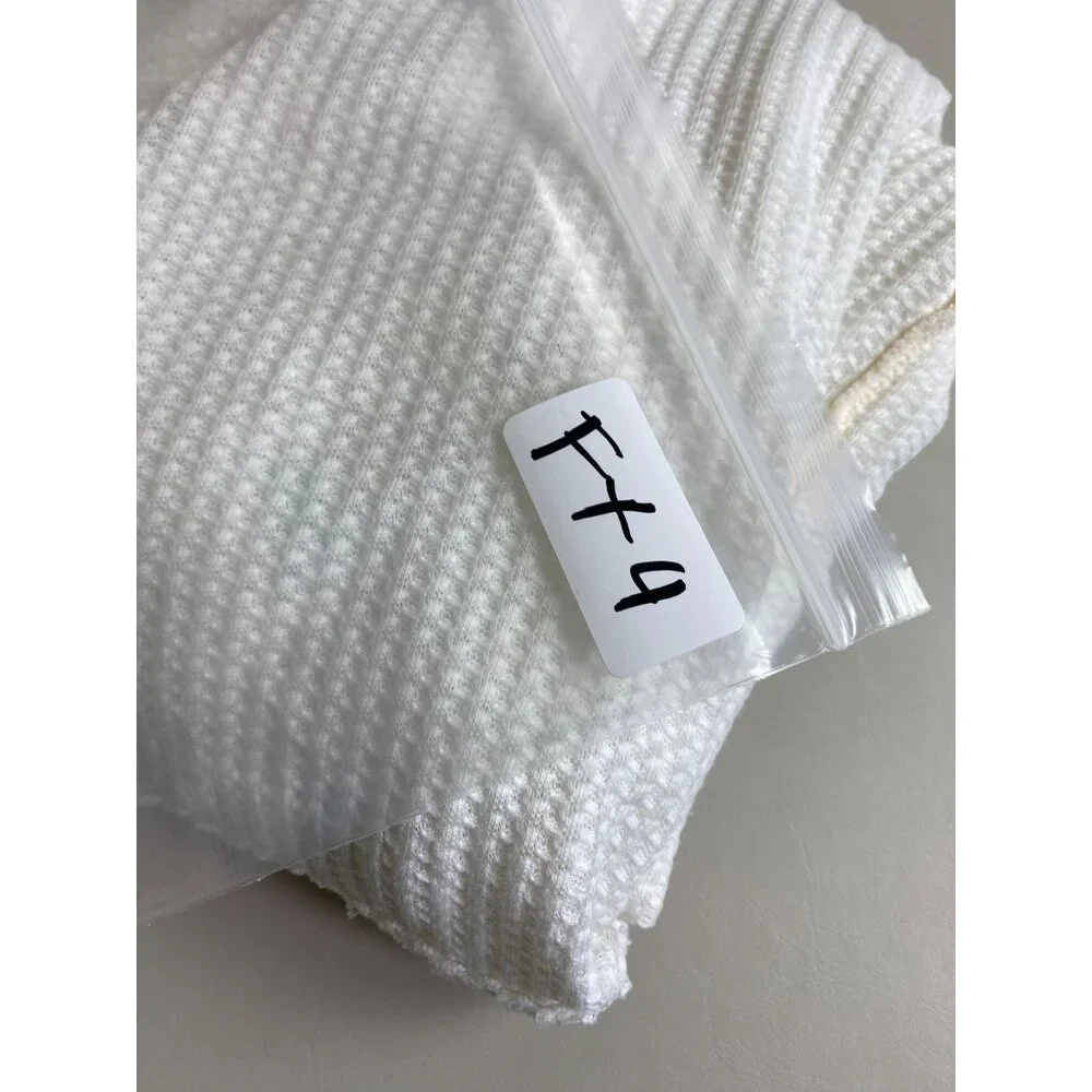 Free People Women White Waffle‎ Knit Top Bell Sleeves Size Small Boho Festival